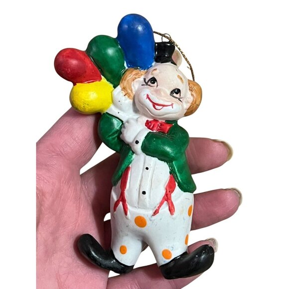 Vintage Retro Christmas Around The World Set Of 3 Circus Clown Ornaments Ceramic - Picture 14 of 16